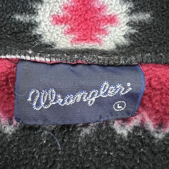 Wrangler Aztec Western Blanket Fleece 1/4 Zip Pullover Size Large Southwest - Picture 13 of 14